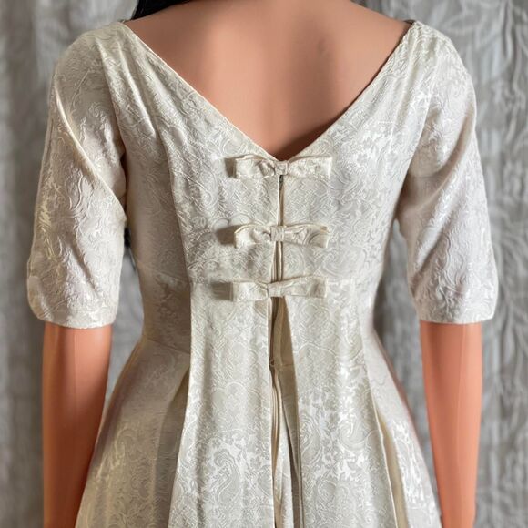 Vintage 50s 60s Lorrie Deb Candlelight Cream Crinoline Wedding Dress Size 9 (XS) - Picture 6 of 8